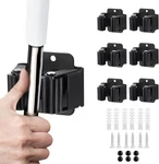 6PCS Broom And Mop Holder, Heavy Duty Garden Tool Organizer Rack Rake BLACK-6. Fixed Price $13.45.