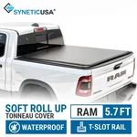 Syneticusa Soft Roll-up Tonneau Cover With T-slot Fit 2009-2026 Ram 1500 5.7FT. Fixed Price $319.20.