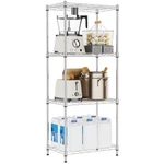 Mzg Shelf Metal Storage Tiers, 11.8"D X 17.7"W 41.9"H, Chrome. Fixed Price $65.08.