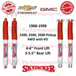 Skyjacker Shocks Set Front 4-6" & Rear 3-5.5" For Chevy Gmc K1500, K2500, K3500. Fixed Price $269.88.