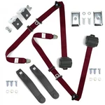 Dodge Truck 1961-1965 Standard 3PT Burgandy Retractable Bucket Seat Belt Kit W. Fixed Price $259.50.