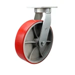 12 Inch Heavy Duty Red Poly Iron Wheel Swivel Caster With Lock. Fixed Price $305.81.