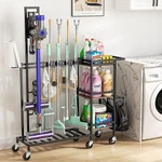 Housolution Cleaning Utility Cart Wheels, Multifunctional Black. Fixed Price $106.43.