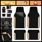 Universal Waterproof Car Floor Mats With Anti-slip Backing, Driver Heel Pad, Bla. Fixed Price $41.39.