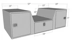 Uta Brute RB257D 57" V-shape Goose Neck/tailgate Box 1 DRAWER/2 Swing Doors. Fixed Price $910.66.