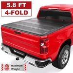 5.8FT 4 Fold Bed Tonneau Cover For 2019-2026 Silverado Sierra Half Low-profile. Fixed Price $499.88.