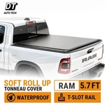 Soft Roll-up Tonneau Cover With T-slot Channel For 2009-2026 Ram 1500 5.7FT Bed. Fixed Price $319.20.
