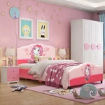 Kids Children Upholstered Platform Toddler Bedroom Furniture Girl Pattern. Fixed Price $168.99.