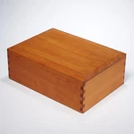 Solid Wood Divided Storage Box With Sliding Top 6 Compartments 9.25 12.75". Fixed Price $50.00.
