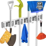 Adjustable Broom Holder Wall Mount, Mop Stora Tool Ras,. Fixed Price $12.99.