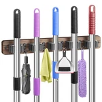 Imillet Broom Holder Wall Mount, Rustic Wood Hanger With 5 Racks And 4 .... Fixed Price $20.70.