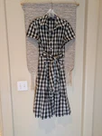 Vintage Gingham Evan-picone Midi Button Down Dress With Tie Waist Women's Size 6. Fixed Price $40.00.