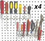 Pegboard Screwdriver Holder, 4-PACK Hooks To Any Pack, Zinc Plated. Fixed Price $35.51.