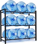 9-TRAY Water Jug Rack, Storage 5 Gallon 36.6" X 13.4" 32.7", Black. Fixed Price $121.55.
