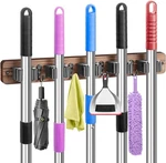 Imillet Broom Holder Wall Mount, Rustic Wood Hanger With 1 Pack, Brown. Fixed Price $23.23.