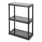 Gracious Living 3 Shelf Fixed Height Solid Light Duty Home Storage Unit, Black. Fixed Price $43.99.