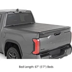 Rough Country Hard Tri-fold Flip Up Truck Bed Cover For Toyota Tundra W/ 67". Fixed Price $849.95.