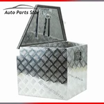 29X16.5X18 Inch Silver Aluminum Utility Trailer Tongue Bar Tread Tool Box. Fixed Price $106.41.