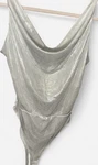 Haute Monde Women's Silver One Piece Bodysuit Size Solid Style HMT56945. Fixed Price $12.00.