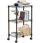 Mzg 3-TIER Metal Storage Shelves Wire Rack W/wheels Garage Kitchen Laundry. Fixed Price $44.98.