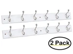 Birdrock Home 2PACK Wall Mounted Rails 6 Hooks 27INCH Length. Fixed Price $25.99.