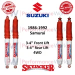 Skyjacker Hydro Shock Set 3-4" Front & Rear Lift For 1986-92 Suzuki Samurai 4WD. Fixed Price $269.88.