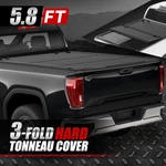 Low Profile Hard Tri Fold Tonneau Cover For 15-24 Silverado Sierra 1500 5.8' Bed. Fixed Price $468.86.