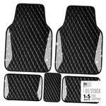 Bling Leather Car Mats Front And Rear 5PCS Black White Diamond. Fixed Price $58.43.