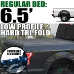 Topline For 1999-2016 F250/F350 6.5 Ft Bed Lopro Hard Tri Fold Tonneau Cover+led. Fixed Price $560.00.