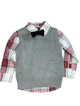 Boys Size 2T Andy Evan Button Down Plaid Shirt Vest Bow Tie Nwt. Fixed Price $14.99.