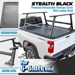 Stealth Black Mrb Retractable Tonneau Cover + Rack For 2020-26 Gmc Sierra 6.8FT. Fixed Price $2448.00.