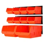 Wallmaster Mounted Storage Bins, 10BINS+3RAILS, Orange. Fixed Price $72.49.