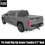 Tri-fold Flip Up Bed Cover For Toyota Tundra 5'7". Fixed Price $849.95.