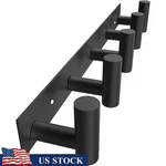Black Wall Mounted Coat Rack 5 Hooks Versatile Anti Slip Design Easy Install New. Fixed Price $27.92.