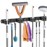 Broom Holder Wall Mount, Stainless Steel Mop Hanger With 4 Slots 6 Hooks, Too.... Fixed Price $23.72.
