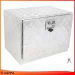 Aluminum Storage Tool Box 24"X 17"X18" W/2X Chain Fitstruck Garage Home Office. Fixed Price $113.09.