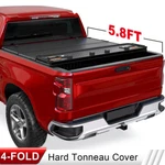 5.8FT 4 Fold Hard Truck Bed Tonneau Cover For 2019-2025 Silverado Sierra 1500. Fixed Price $329.00.