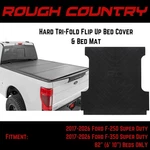 Rough Country Hard Tri-fold Cover & Mat For F250 F350 Super Duty W/ 82" Beds. Fixed Price $959.90.