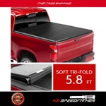 Tri-fold 5.8FT Bed Soft Tonneau Cover For Silverado Sierra 1500 Truck 2019-2024. Fixed Price $199.69.