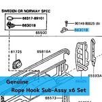 Toyota Hilux LN110 1993-1995 Genuine Rope Hook Sub-assy 66312-35010 X6 Set Oem. Fixed Price $89.96.