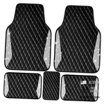 Bling Leather Car Mats Front And Rear 5PCS Black White Diamond. Fixed Price $58.25.