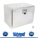 24"X 17"X18" Aluminum Storage Tool Box W/2X Chain Silver. Fixed Price $101.72.