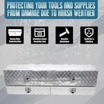 72"X21"X13.5" Aluminum Stripes Plated Truck Tool Box Pick Up Two Lower Drawers. Fixed Price $710.59.