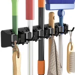 Lifewit Mop And Broom Holder Wall Mount, 16.14 X 2.09 2.16 Inches, Black. Fixed Price $14.52.