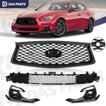4PCS For 2018-2022 Infiniti Q50 Sport Front Upper Lower Grille Fog Light Bezels. Fixed Price $105.46.