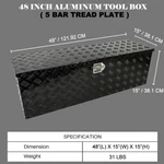 48"X15"X15" Underbody Truck Trailer Pickup Storage Aluminum. Fixed Price $174.99.
