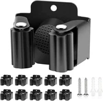Verdenu 10 Broom Holder Wall Mount, Mop Pack, Black. Fixed Price $20.41.