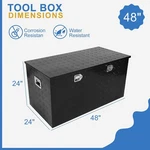 Black 48"X 24"X Heavy Duty Aluminum Stripes Plated Waterproof Tool Box. Fixed Price $411.96.