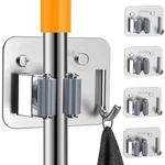 4 Pack Stainless Steel Mop And Broom Holder Wall Mount With Hook, Screw Drill.... Fixed Price $26.48.