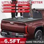 Fiberglass Tonneau Cover For 6.5FT 2007-2021 Toyota Tundra Hard Tri-fold 78.7". Fixed Price $409.00.